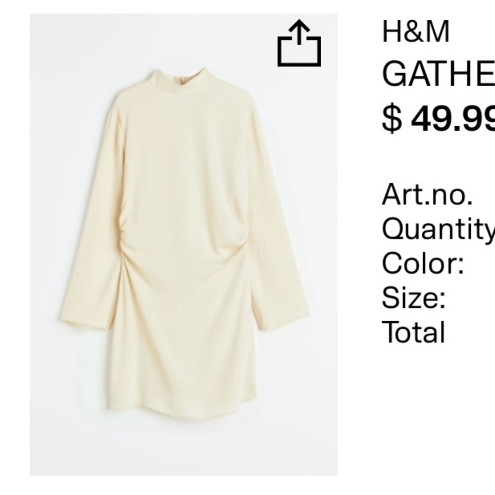H&M draped mini dress